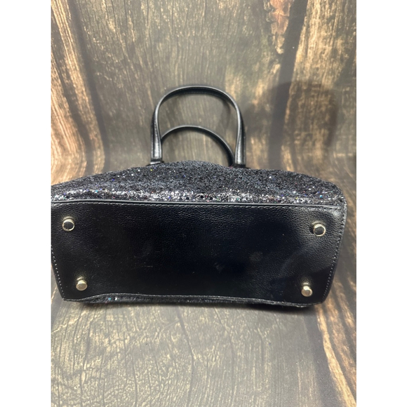 Kate Spade Laurel Way Black Glitter Mini Reiley Satchel 001 Black - Picture 7 of 9